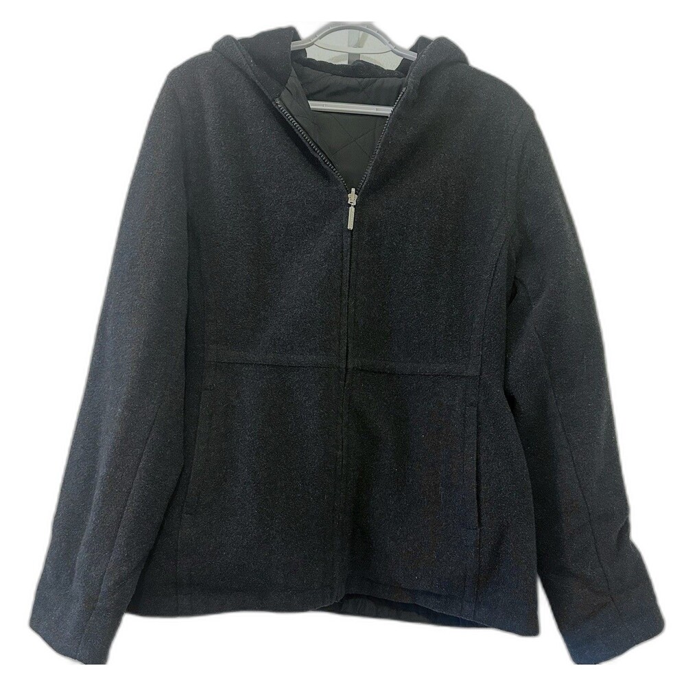 Weather Tamer Wool Hooded Jacket Women’s Medium Quilted Lined Silk Interior